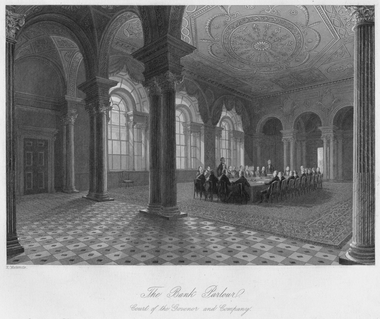 Banka Salonu. Vali ve Şirket Mahkemesi, c1841 by Henry Melville