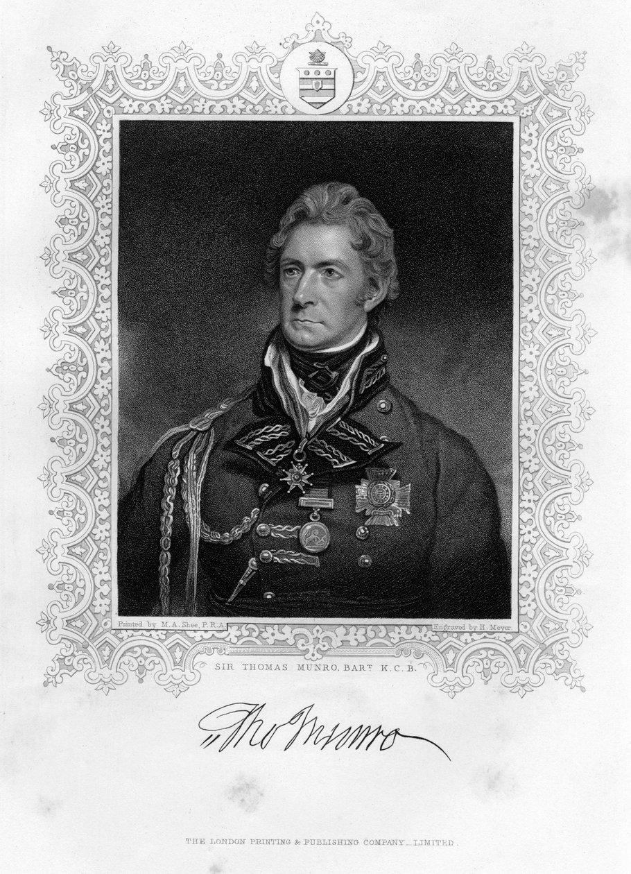 Sir Thomas Munro 1761-1827, İskoç askeri ve devlet adamı, 19. yüzyıl. by Henry Meyer
