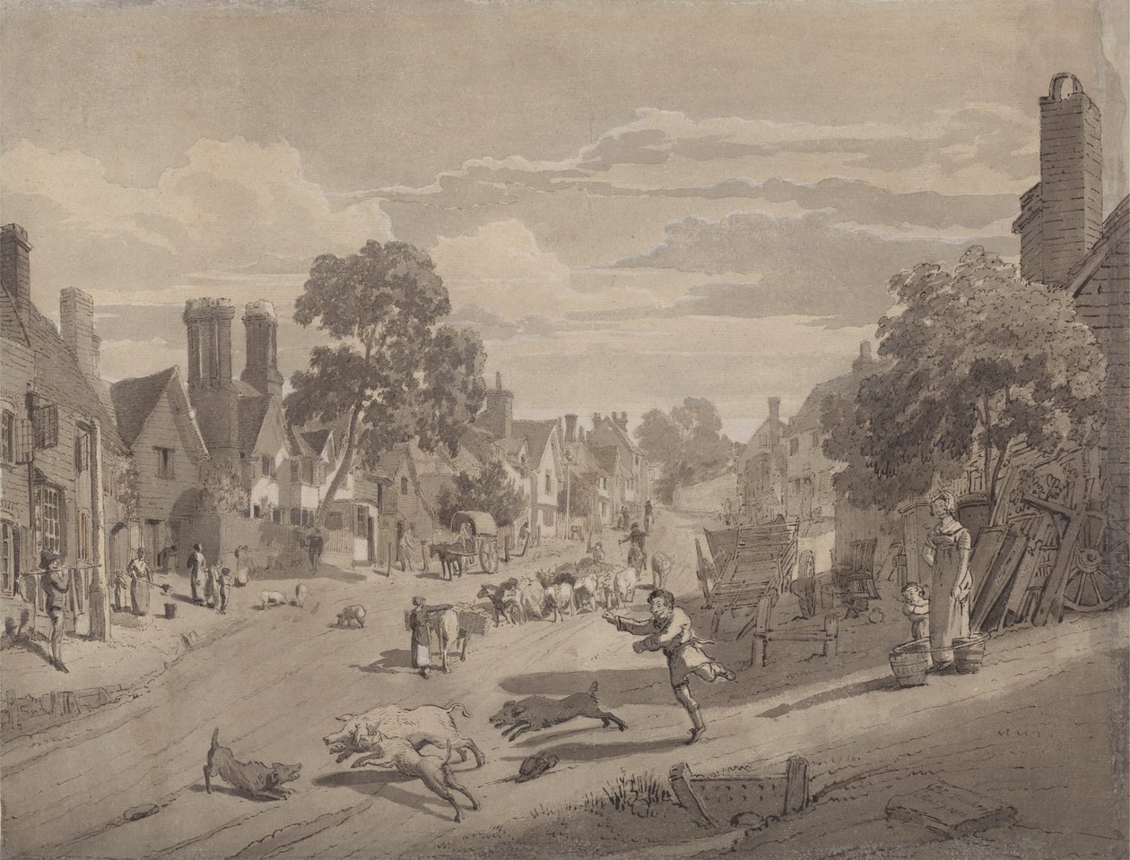 Bushey, Hertfordshire'daki High Street by Henry Monro