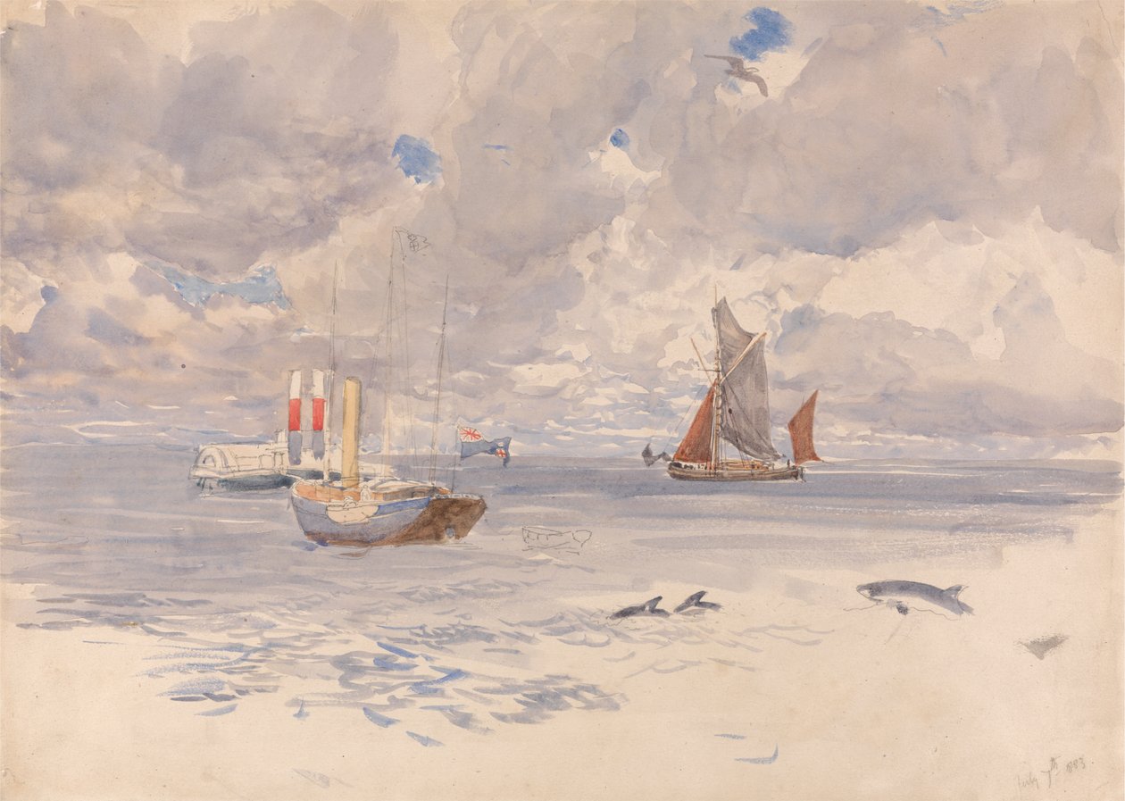 Porpoises, 7 Temmuz 1883 by Henry Moore