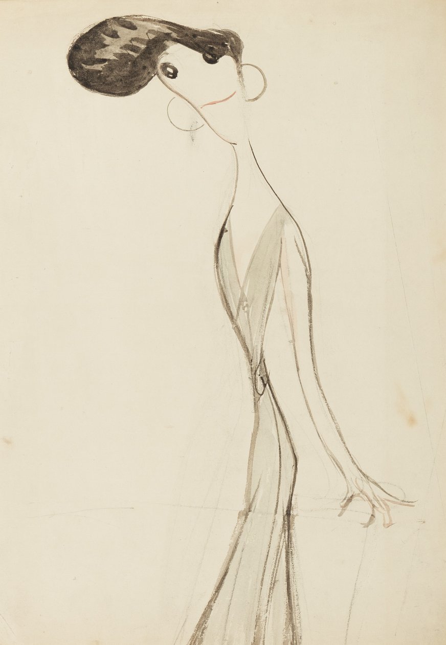 Irene Vanbrugh, Müzik Salonu Sahnesinin Yıldızları dizisi için çalışma, c.1908 (kağıt üzerinde wc) by Henry Ospovat