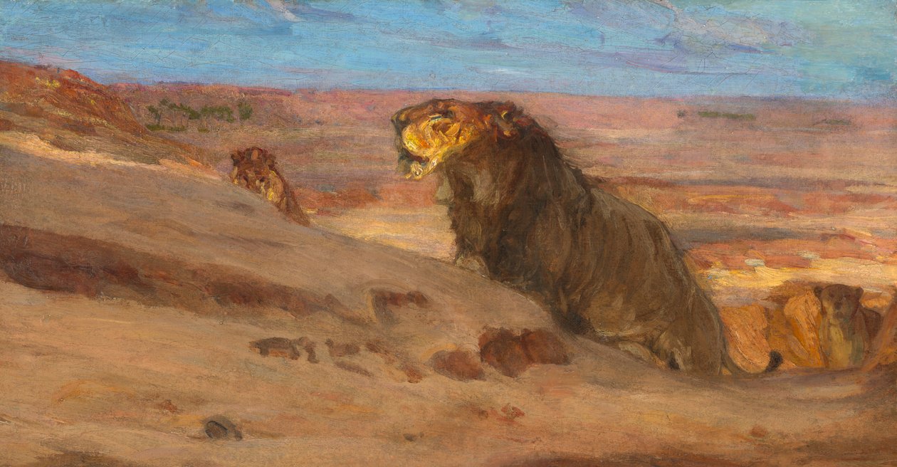 Çöldeki Aslanlar, ca. 1897-1900. by Henry Ossawa Tanner