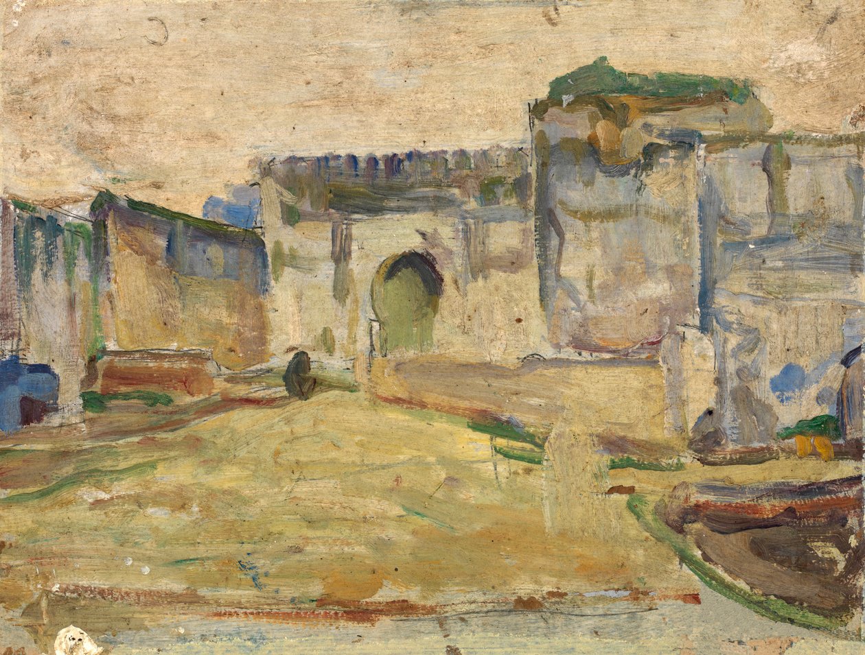 Sokak Sahnesi, Tangier Crenelated Mimarisi, ca. 1910. by Henry Ossawa Tanner
