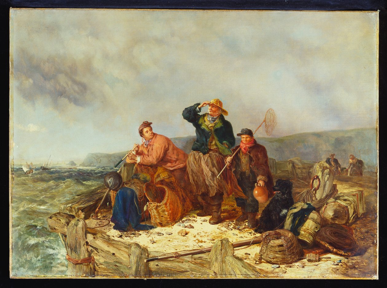 Fırtına Sırasında Rıhtımdaki Balıkçılar by Henry Parker