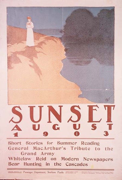 Sunset dergisi için kapak illüstrasyonu, Ağustos 1903 (renkli taş) by Henry Patrick Raleigh