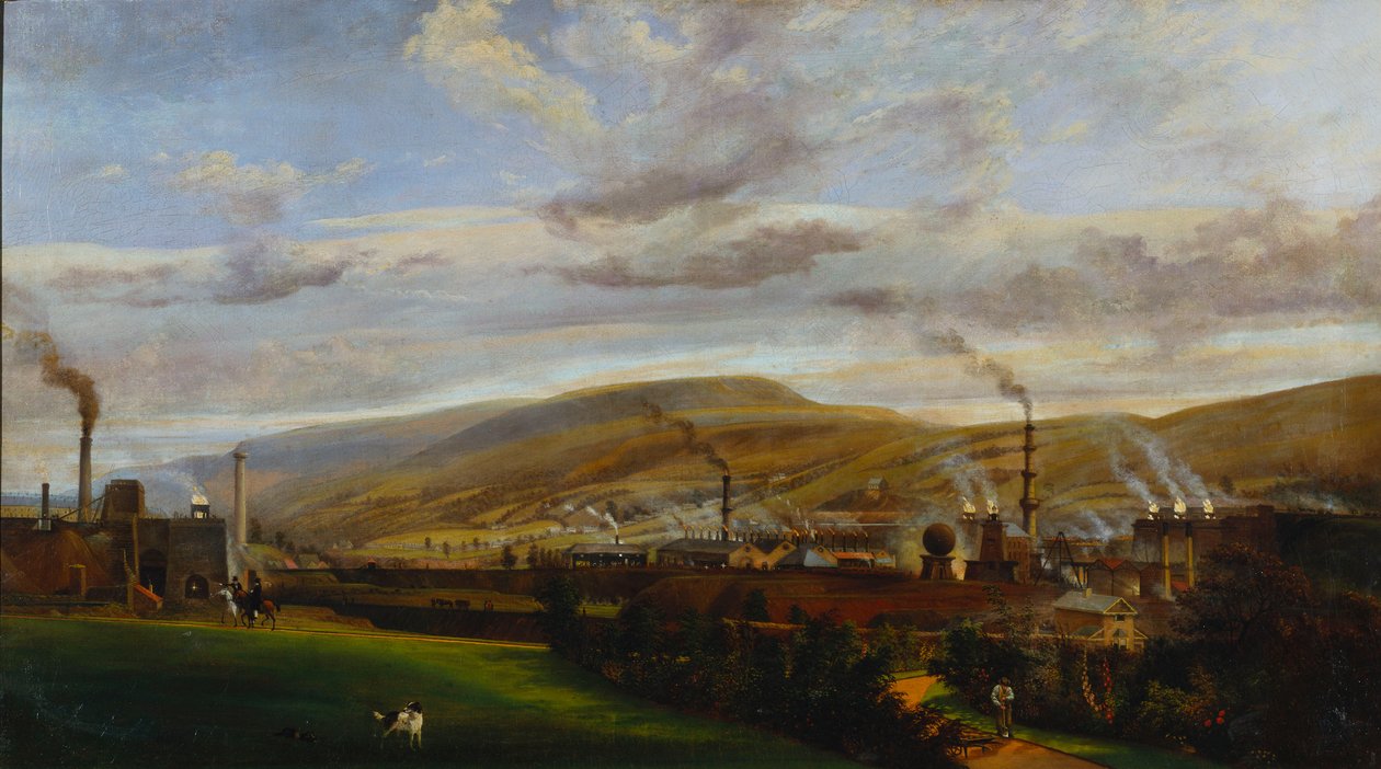 Güney Galler Endüstriyel Peyzaj, c.1825 by Henry Penry Williams