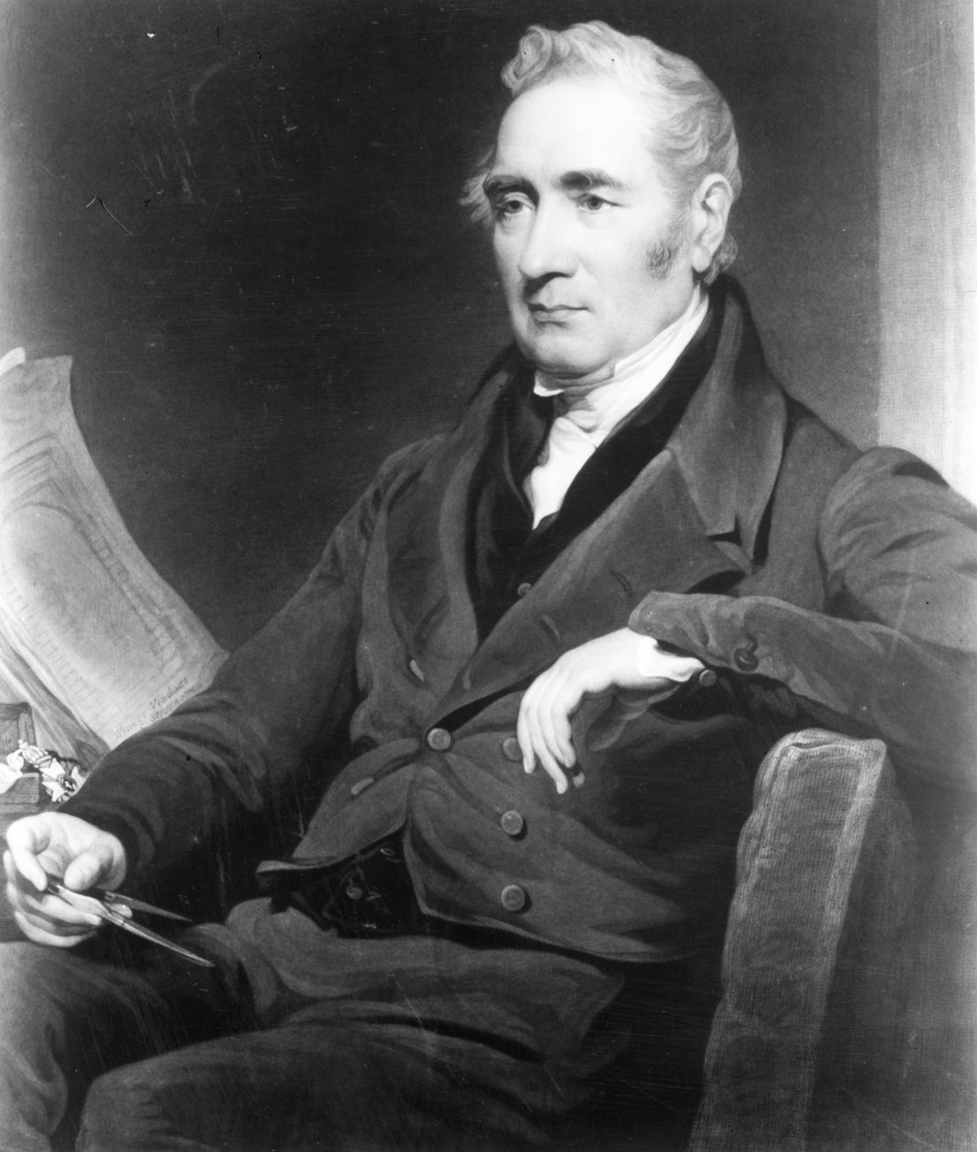 George Stephenson, Charles Turner tarafından kazınmış, 1838 (mezzotint) by Henry Perronet Briggs