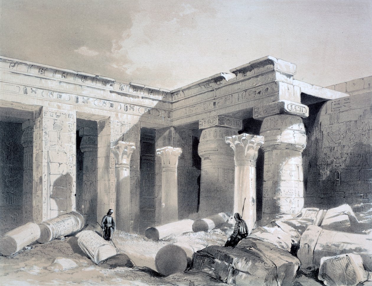 Medinet Abou, Thebes, Mısır, 19. yüzyıl by Henry Pilleau