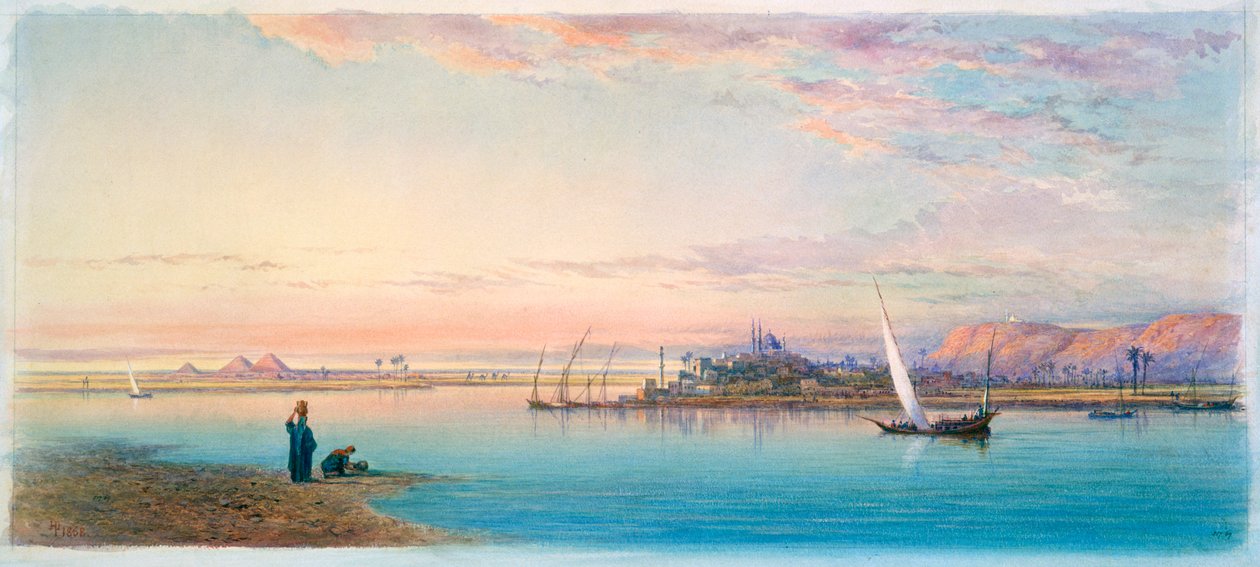 Nil, Bulaq, Mısır, 1868 by Henry Pilleau