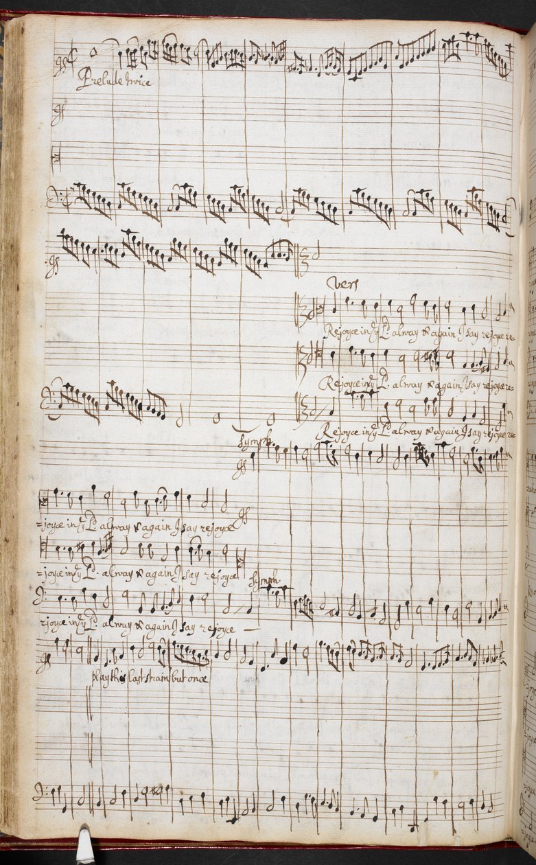 Purcell'in 'Rab'de her zaman sevinin' imza puanı, RM20.h.8, f.37v, c.1680-90 (kağıt üzerine kalem ve mürekkep) by Henry Purcell