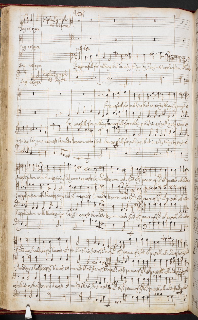 Purcell'in 'Rab'de her zaman sevinin' imza puanı, RM20.h.8, f.38v, c.1680-90 (kağıt üzerine kalem ve mürekkep) by Henry Purcell