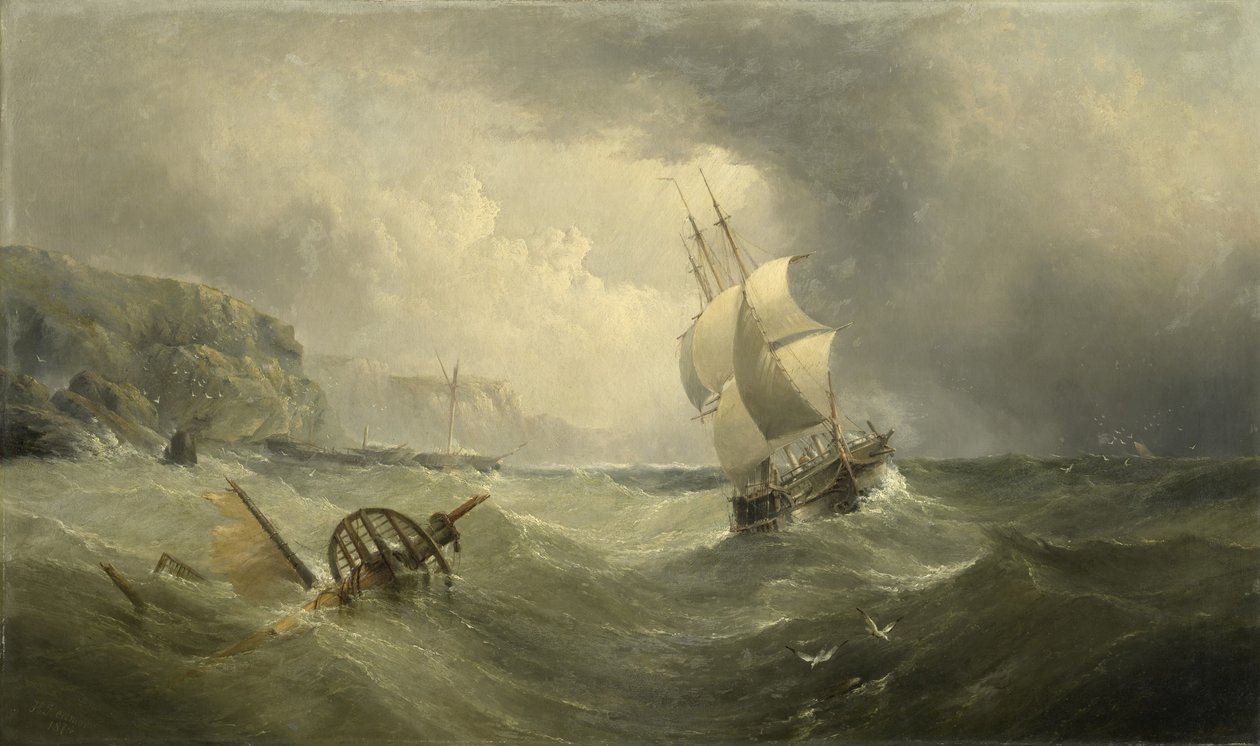 Fırtınalı Bir Denizde Kıyıdan Deniz Taşımacılığı, 1874 by Henry Redmore