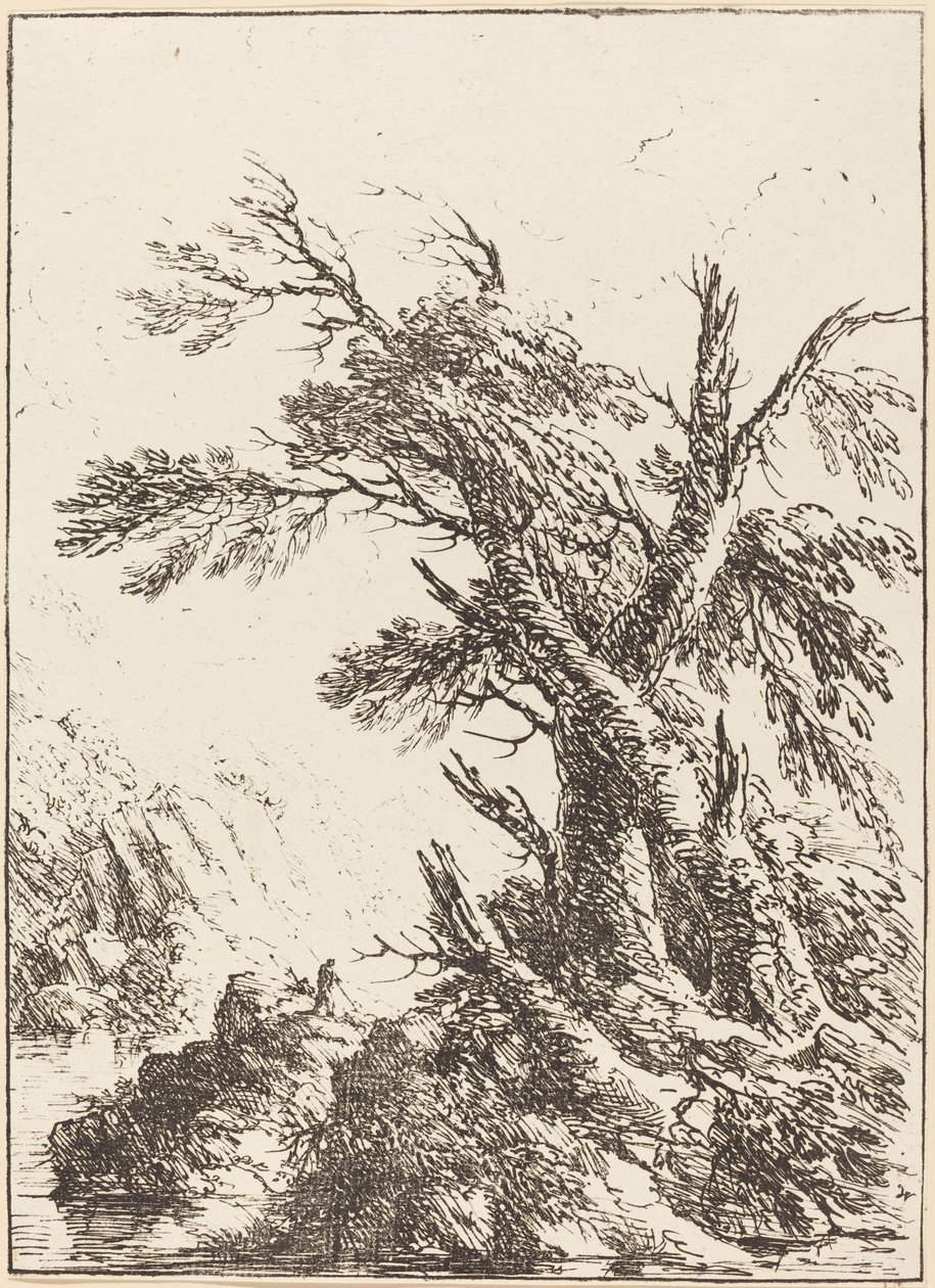 Suyun Yanında Yaşlı Ağaçlarla Peyzaj by Henry Richard Greville, 3rd earl of Warwick