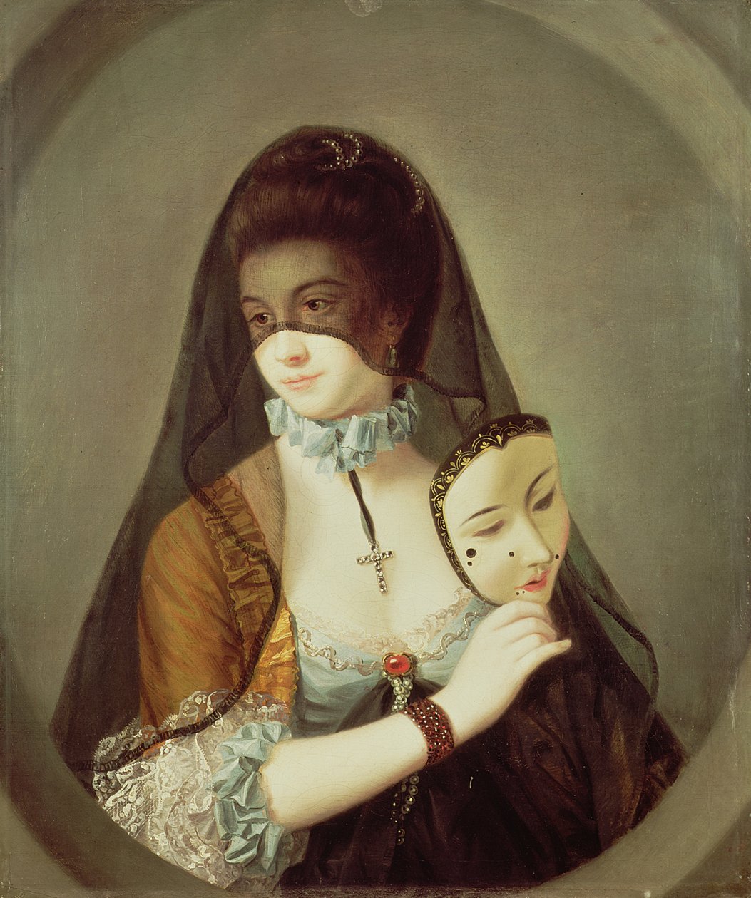 Fair Rahibe Maskesiz (tuval üzerine yağlı boya) by Henry Robert Morland
