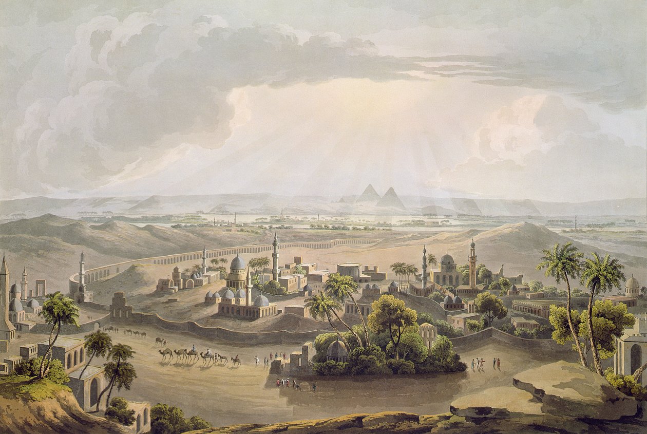 Daniel Havell (1785-1826) 1809 tarafından kazınmış Kahire'deki Piramitler by Henry Salt