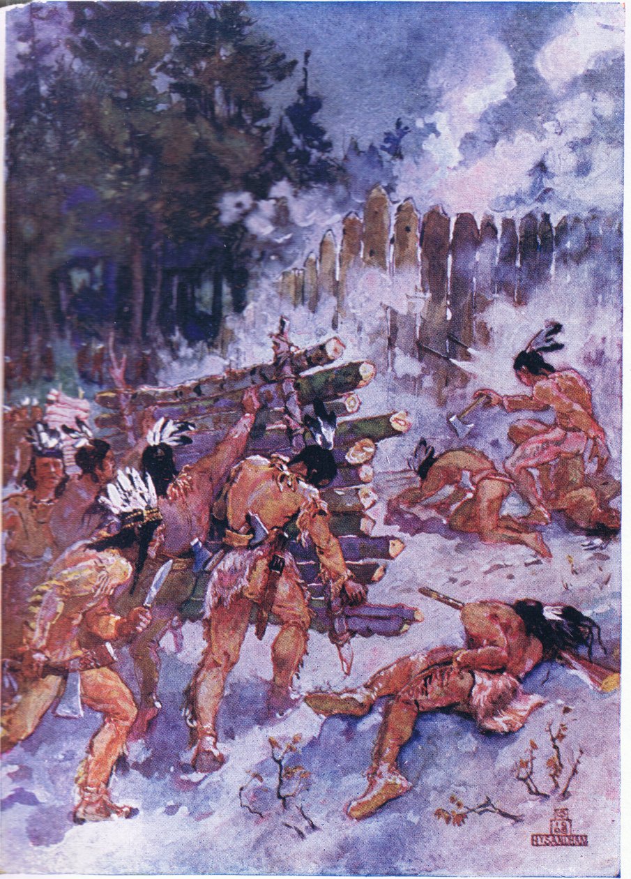 Kızılderililer şarampole saldırıyor by Henry Sandham