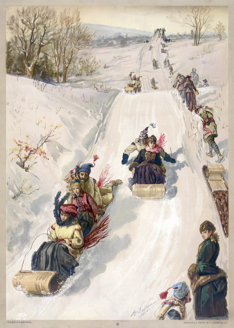 Kırsalda Kızakla Kaymak by Henry Sandham
