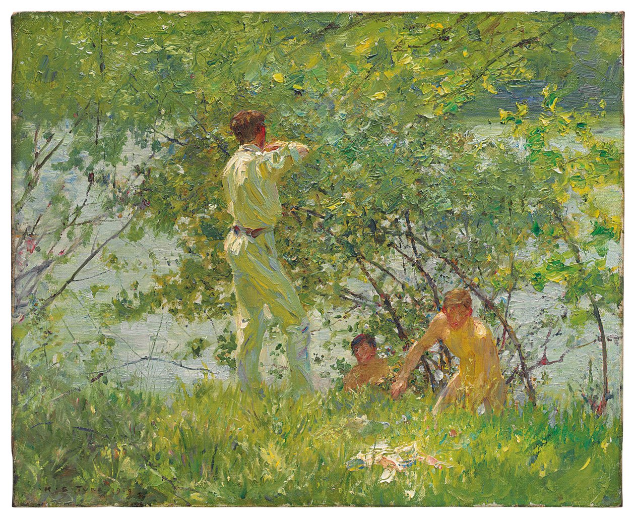 Yapraklı Haziran, 1909 by Henry Scott Tuke