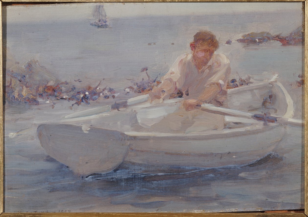 Kürekli Teknedeki Adam, 1907 by Henry Scott Tuke