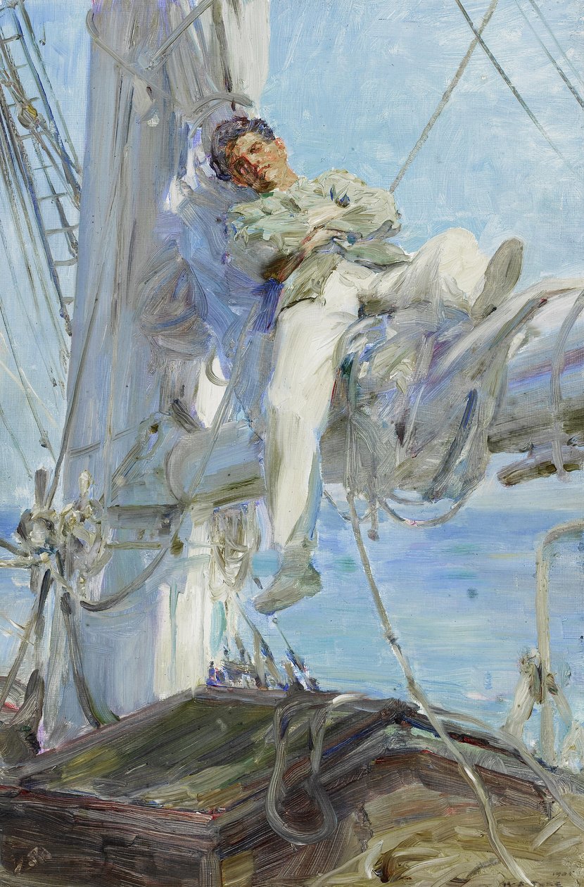 Uyuyan Denizci, Falmouth 1905 (tuval üzerine yağlı boya) by Henry Scott Tuke