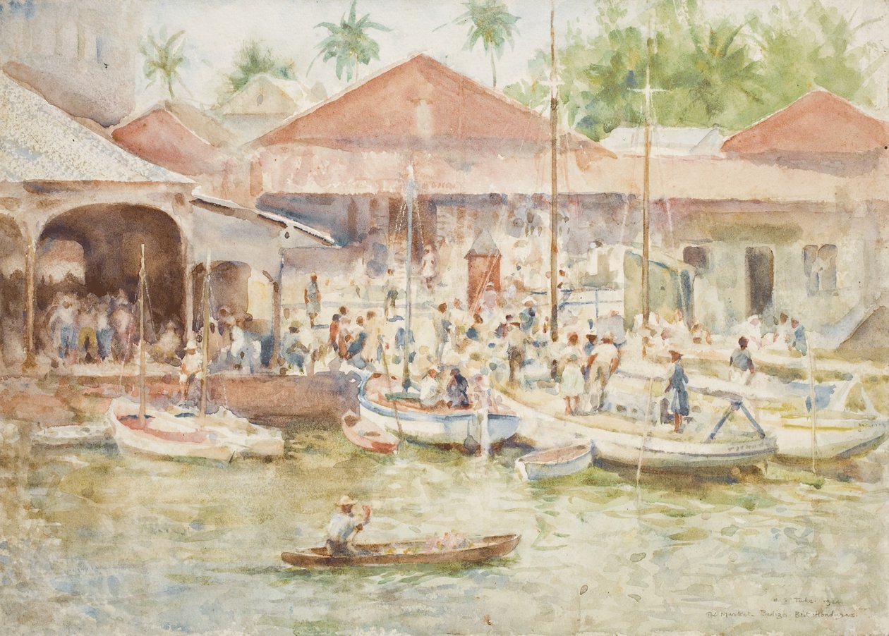 Pazar, Belize, Britanya Hondurası, 1924 by Henry Scott Tuke