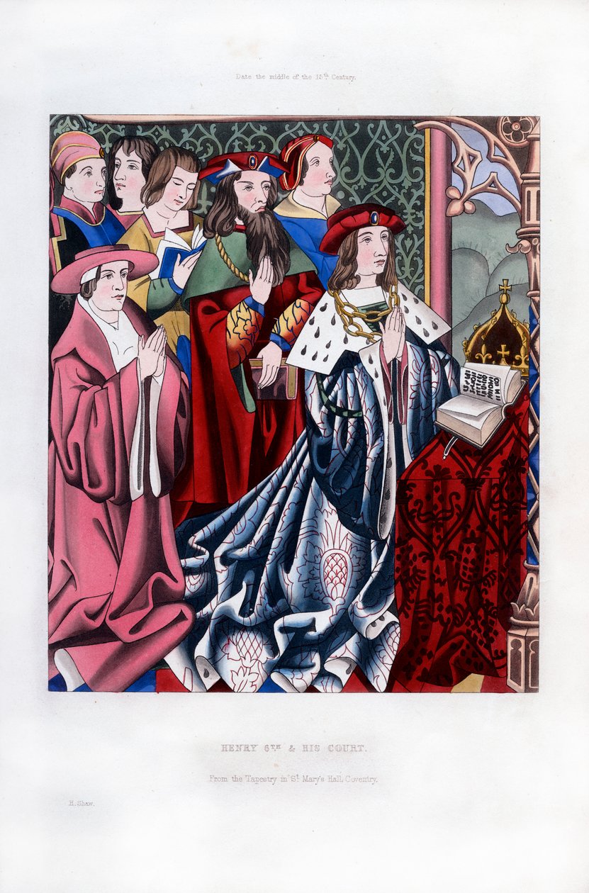 Henry VI ve sarayı, 15. yüzyılın ortaları, 1843. by Henry Shaw