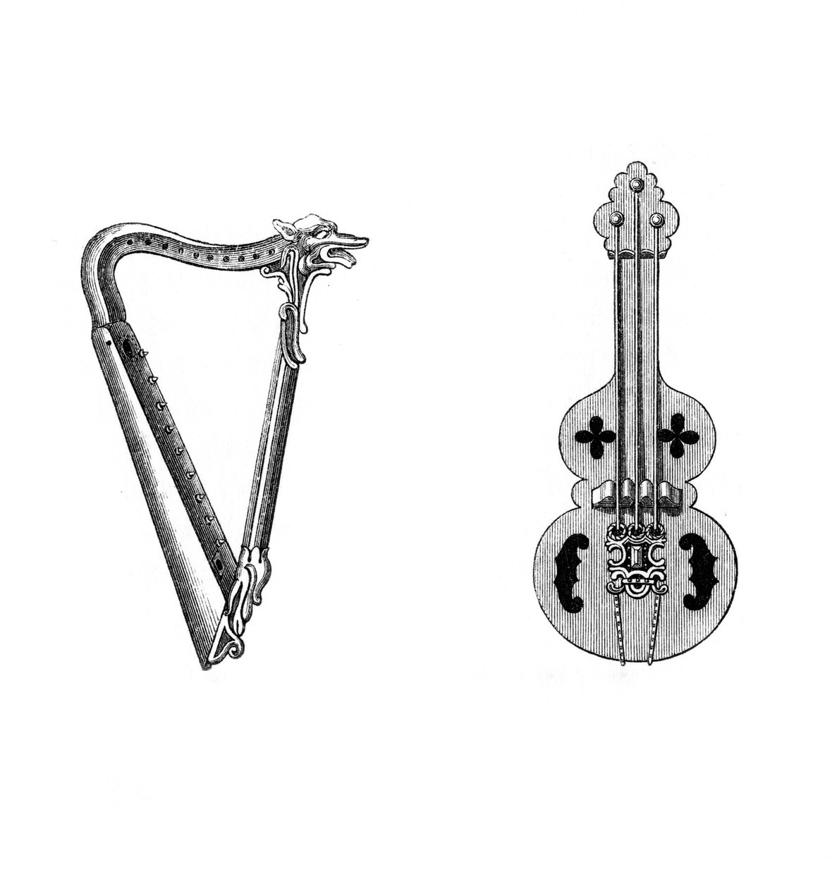 Müzik aletleri, 12. yüzyıl, 1843. by Henry Shaw