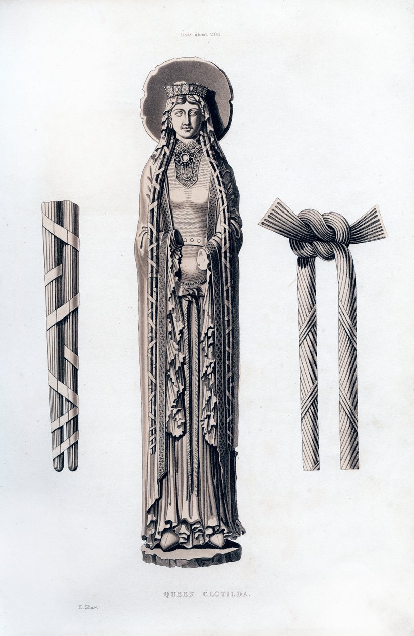 Kraliçe Clotilda, c1100, 1843. by Henry Shaw