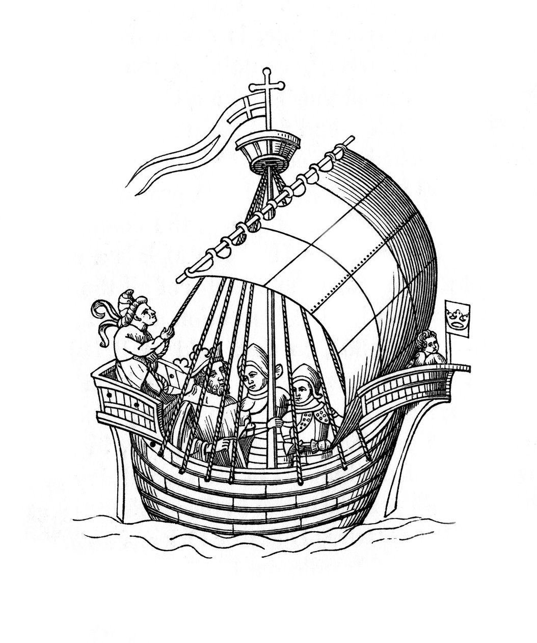 Yelkenli gemi, 1445, 1843. by Henry Shaw