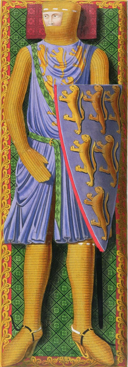 William Longespee, 1. Salisbury Kontu (ö.1226) Cambridge Üniversitesi Kütüphanesi'nde 13. yüzyıl ortası el yazması by Henry Shaw