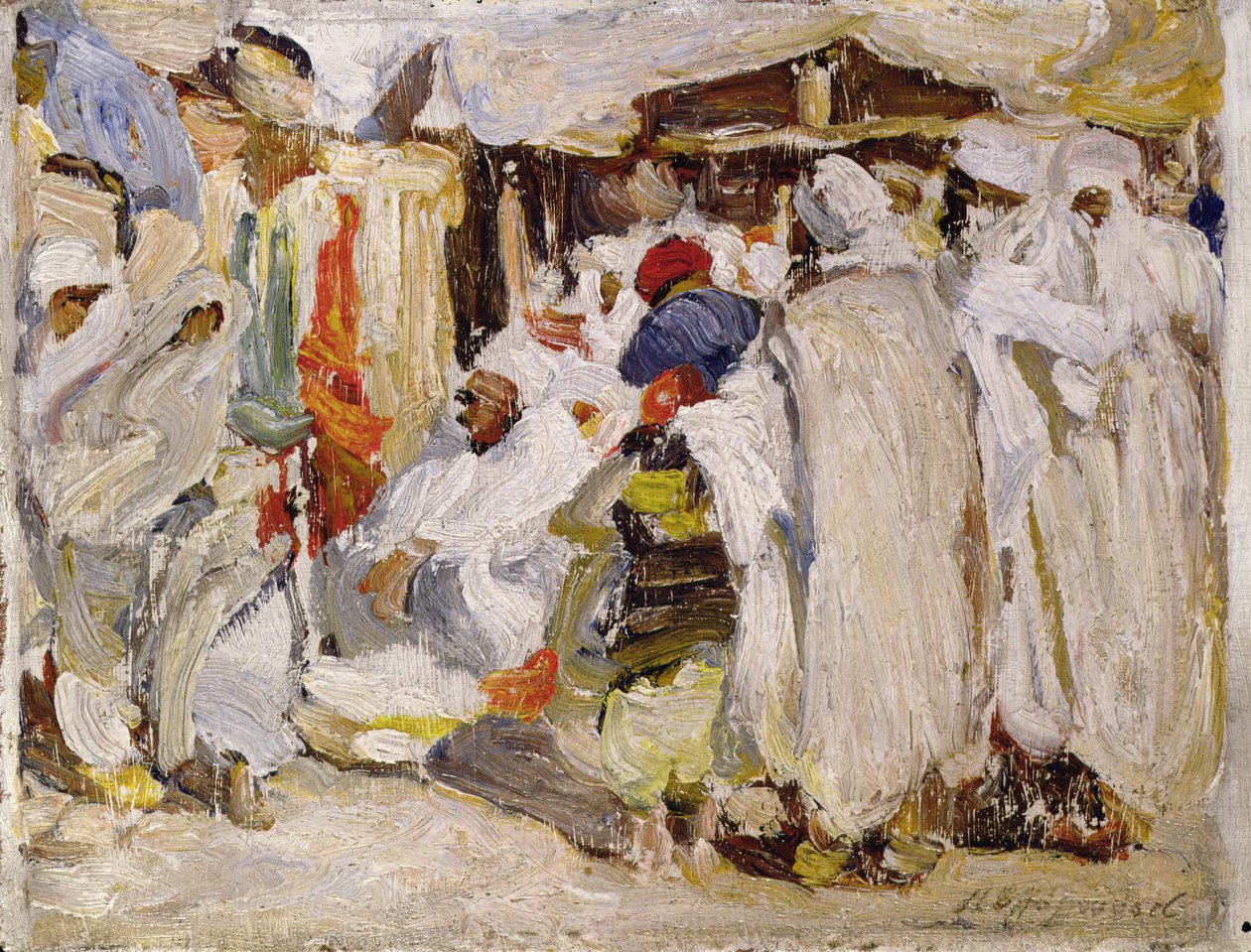 Çarşıda (panelde yağ) by Henry Silkstone Hopwood