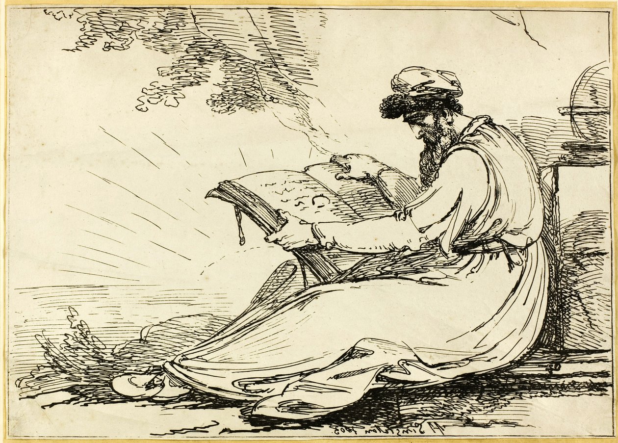 Sakallı Doğulu, Kitap Okumak by Henry Singleton