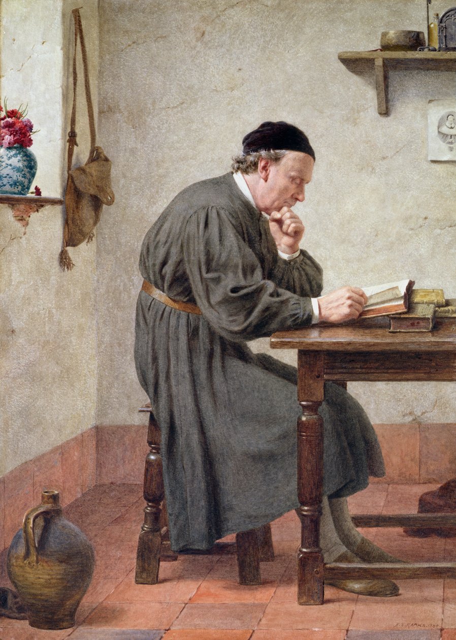 En Sevdiği Yazar, 1884 (wc) by Henry Stacey Marks