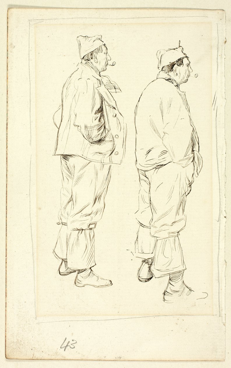 Ayakta Çalışan İşçinin İki Eskizi by Henry Stacy Marks