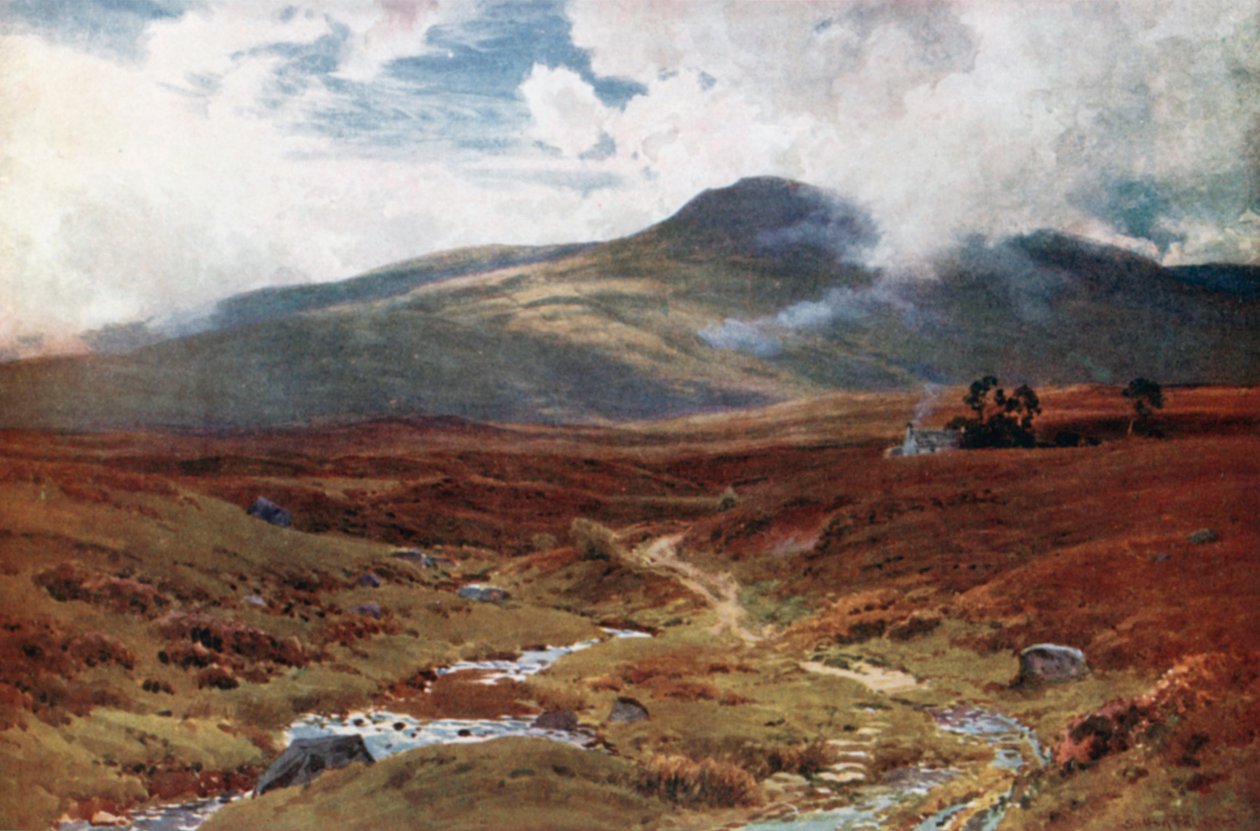 Perthshire, Killin yakınlarında bir bozkır (renkli lito) by Henry Sutton Palmer