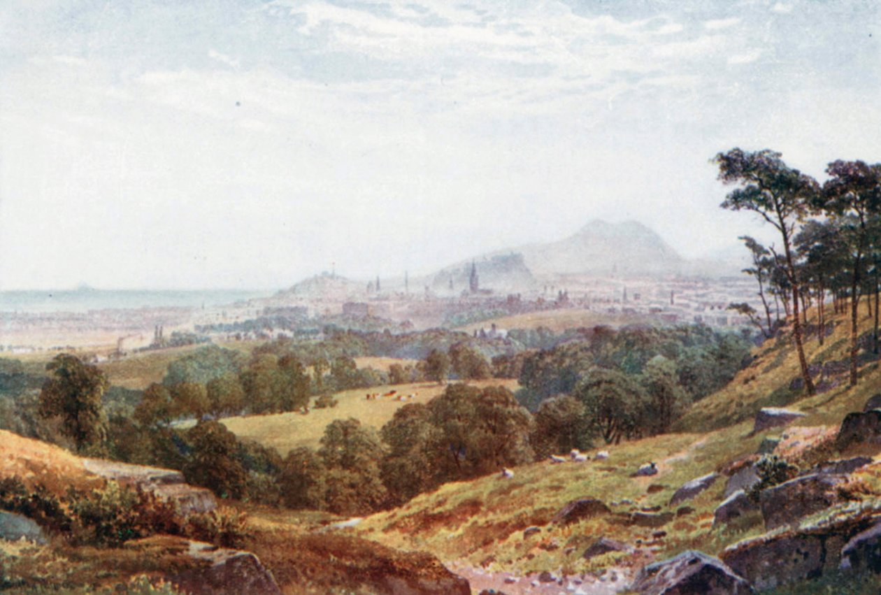 "Dinlen ve Şükret "ten Edinburgh (renkli taş baskı) by Henry Sutton Palmer