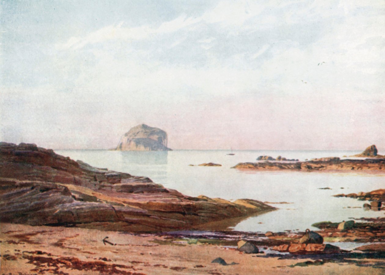 The Bass Rock - Sakin Bir Akşam (renkli taş baskı) by Henry Sutton Palmer
