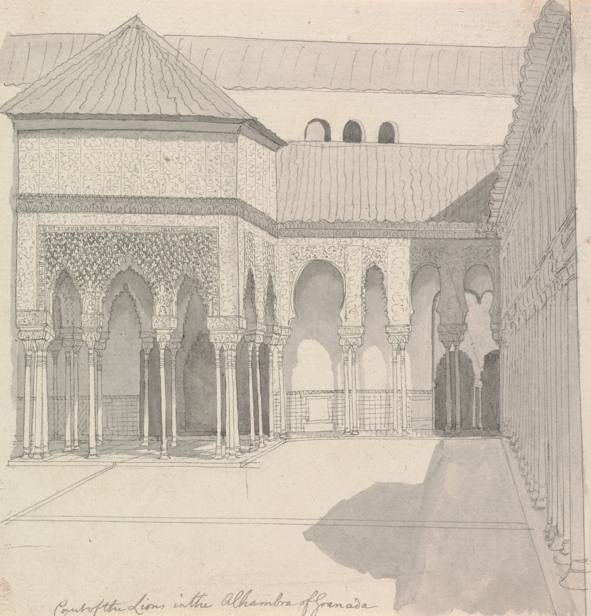 Granada Elhamra'daki Aslanlar Mahkemesi by Henry Swinburne