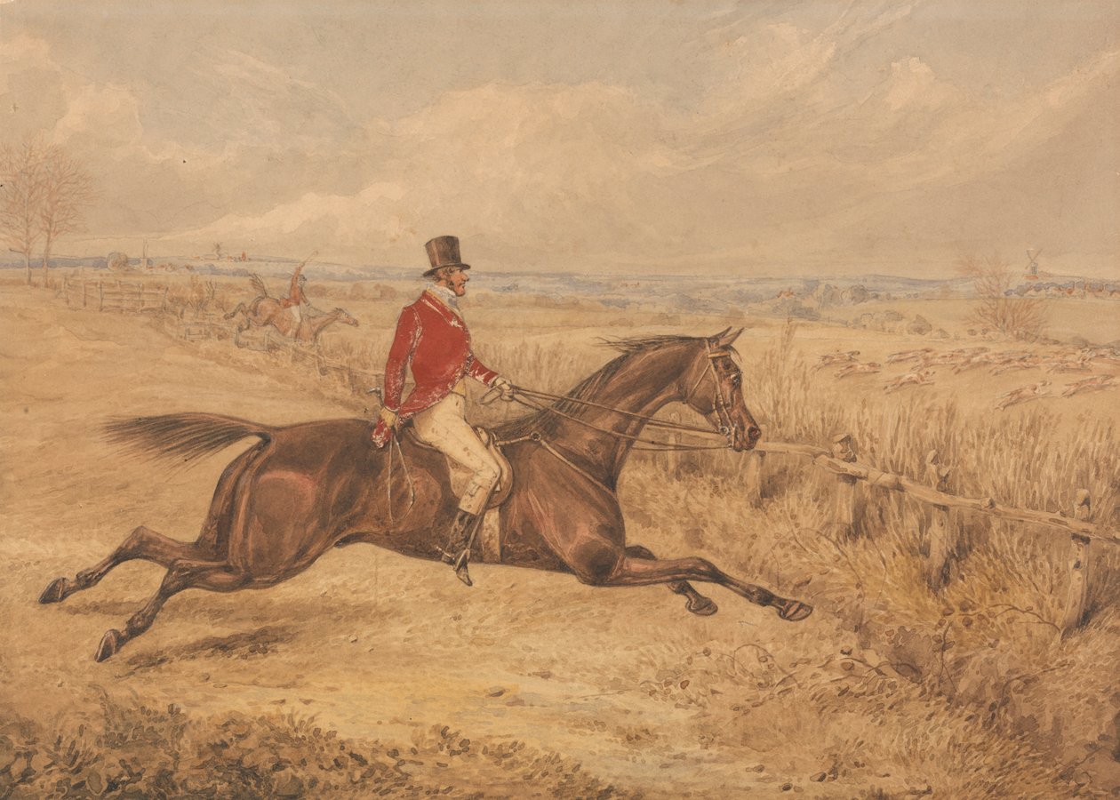 Bir Öküz Çitini Şarj Etme by Henry Thomas Alken