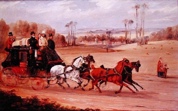 Dover to London Coach (panelde yağ) by Henry Thomas Alken