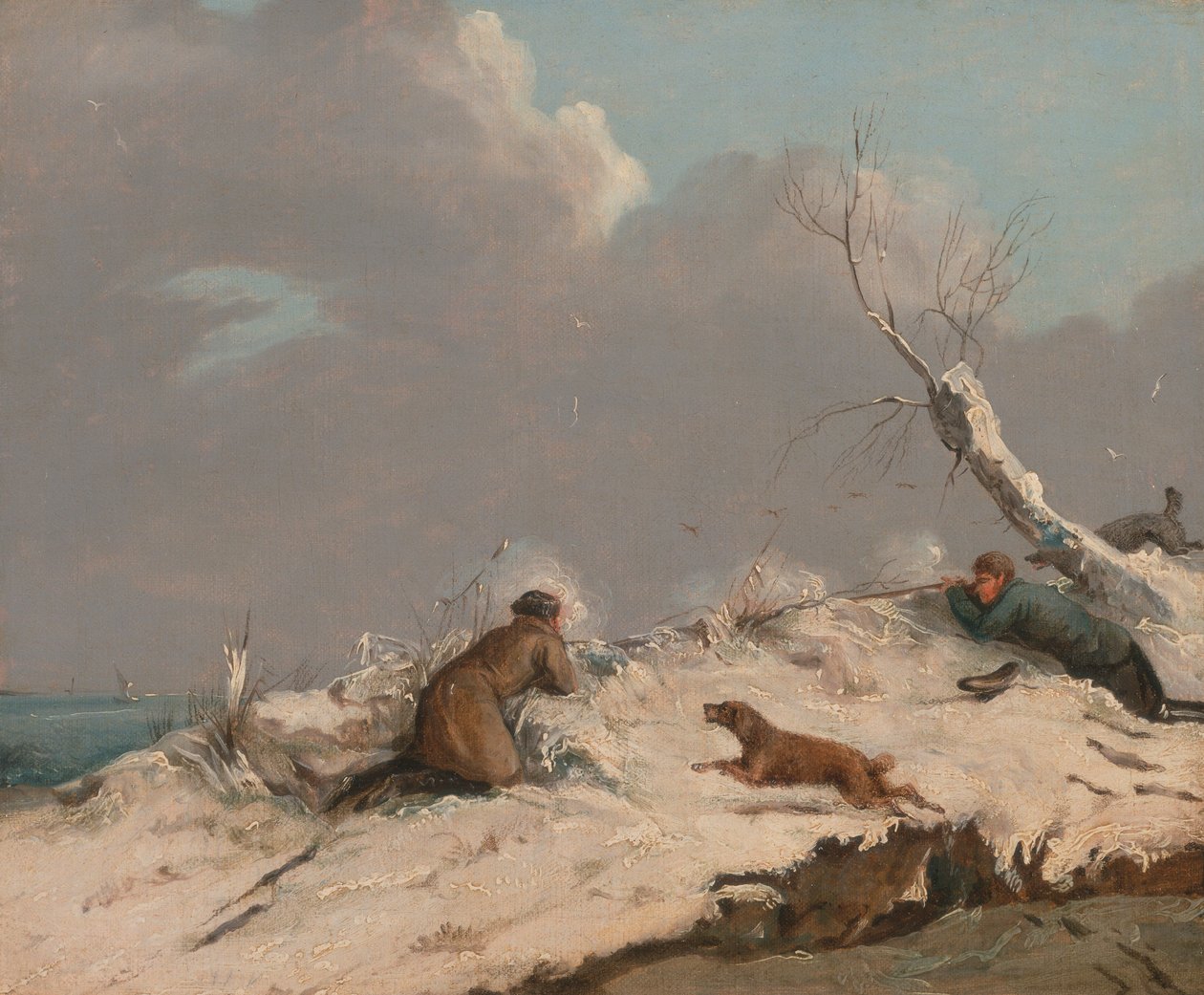 Kışın Ördek Avı by Henry Thomas Alken