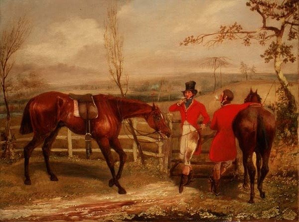Çitin Yanında Sigara İçen Beyler by Henry Thomas Alken