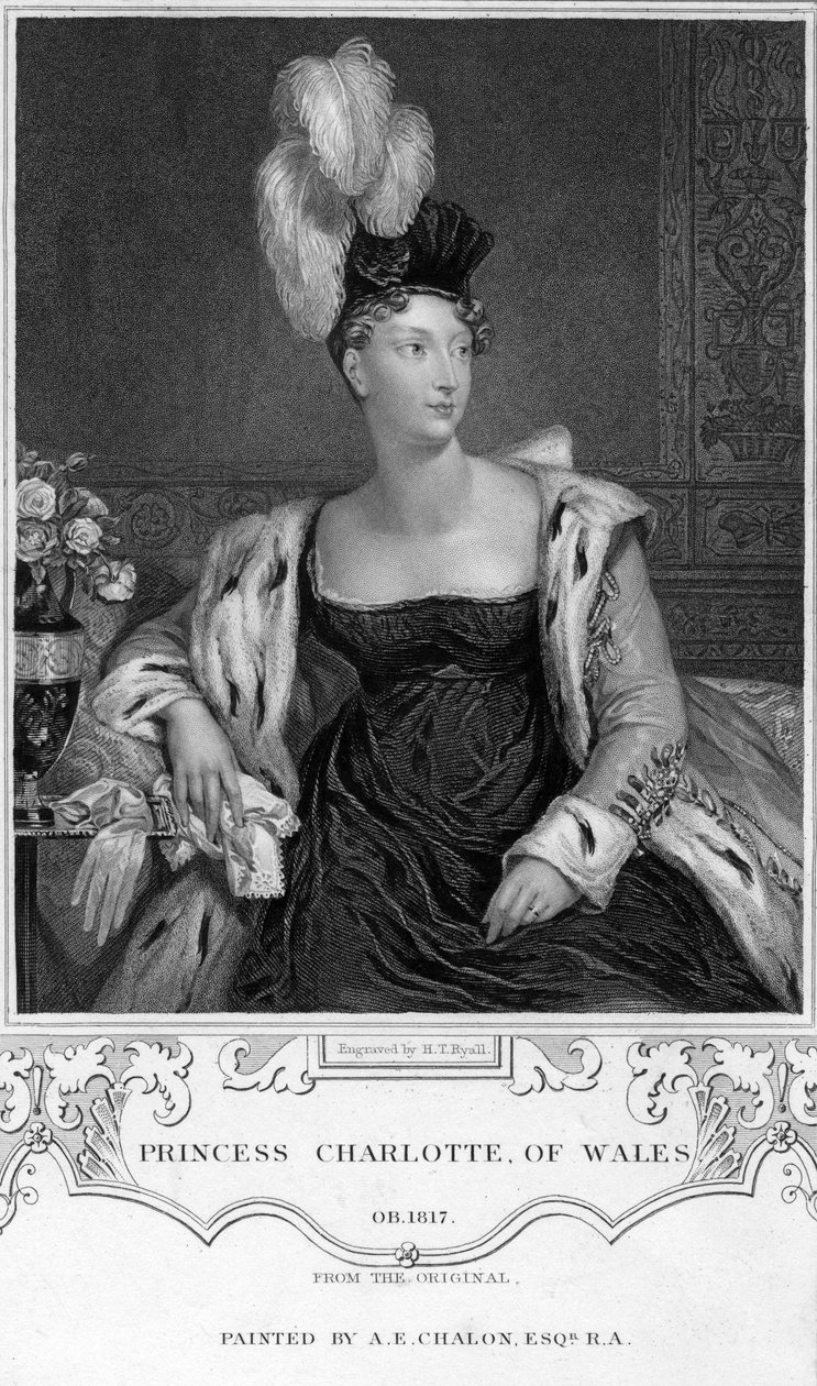 Galler Prensesi Charlotte Augusta, 19. yüzyıl. by Henry Thomas Ryall