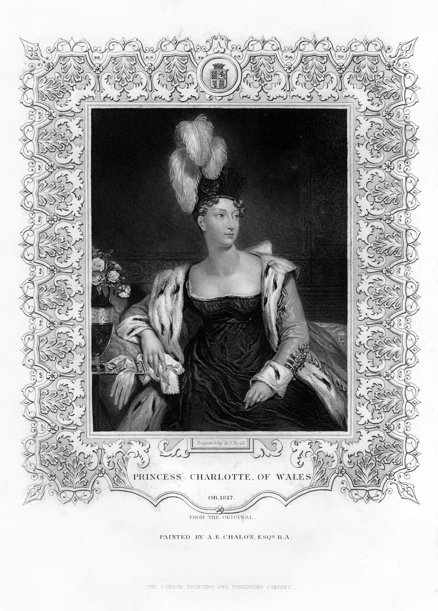 Galler Prensesi Charlotte Augusta, 19. yüzyıl. by Henry Thomas Ryall