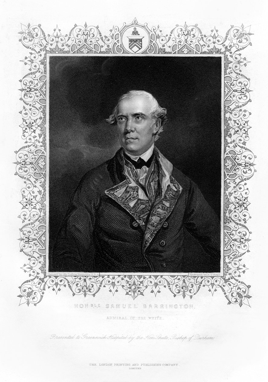 Samuel Barrington, İngiliz amiral, 19. yüzyıl. by Henry Thomas Ryall
