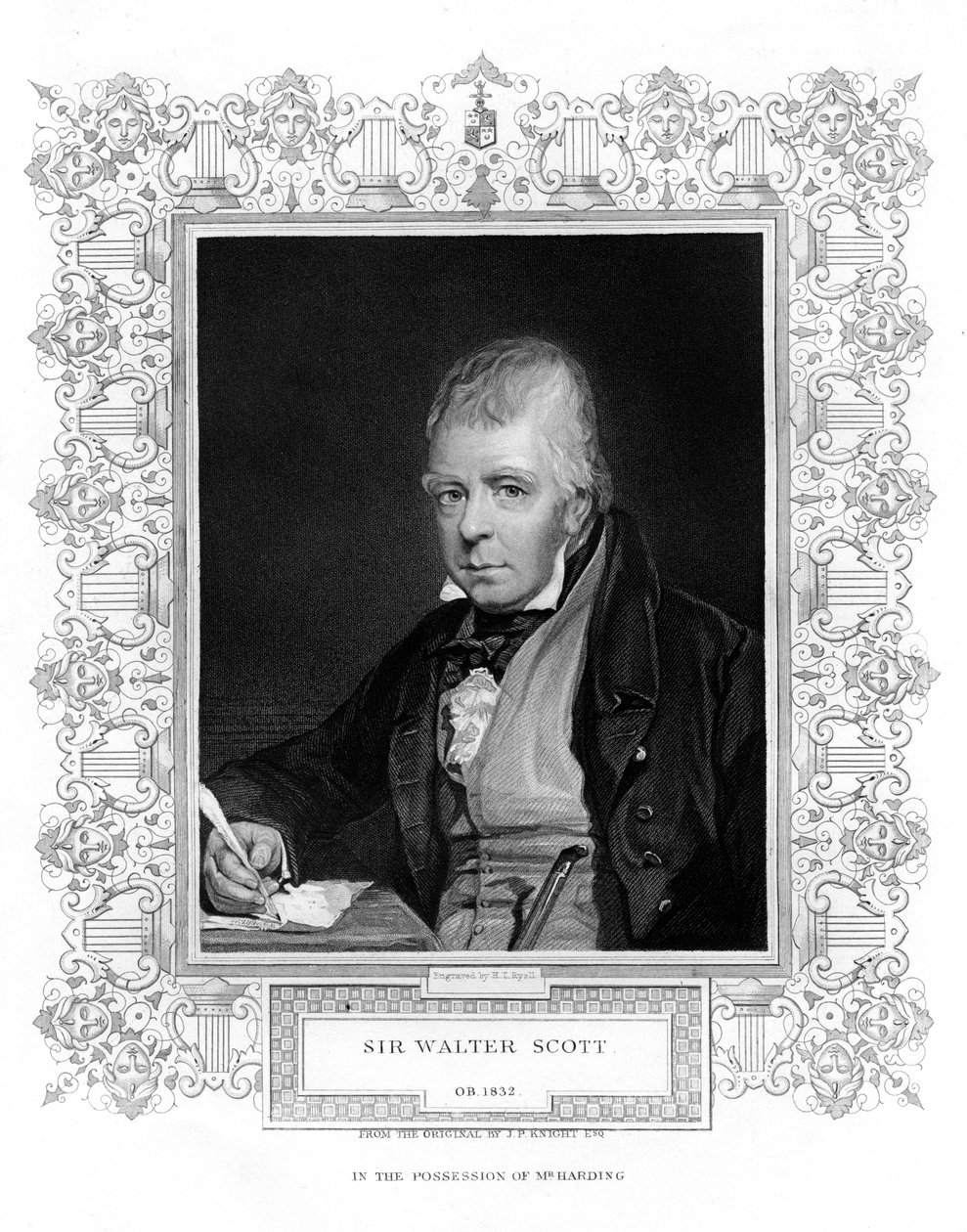 Sir Walter Scott, 1 Baronet, üretken İskoç tarihi romancı ve şair, 19. yüzyıl by Henry Thomas Ryall
