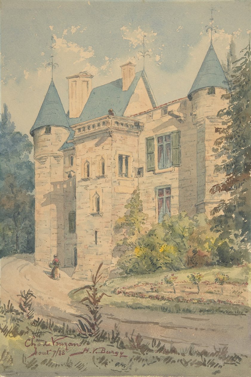 Château de Vouzan, 1888. by Henry Victor Burgy