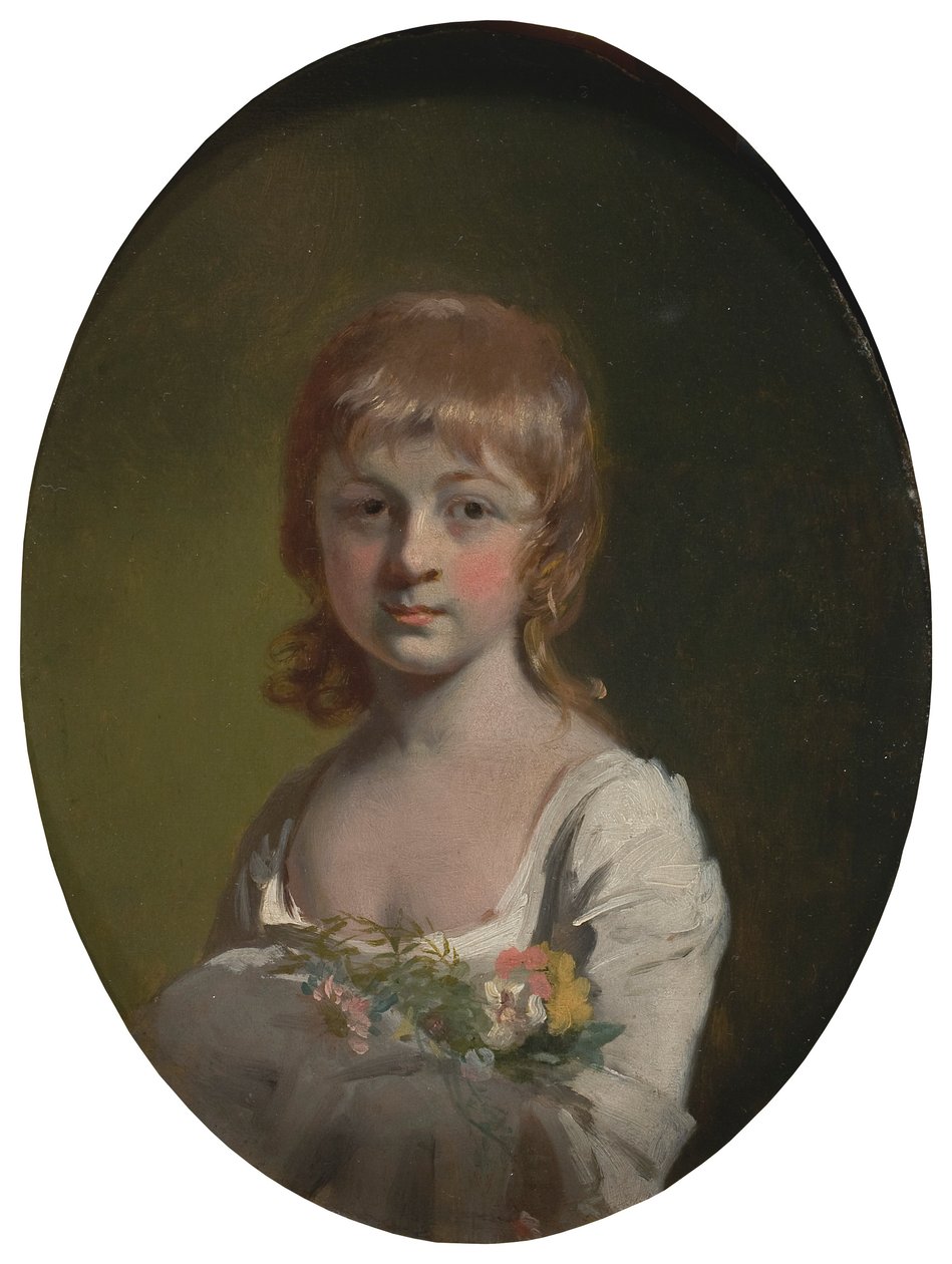 Bir buket çiçek olan kız by Henry Walton