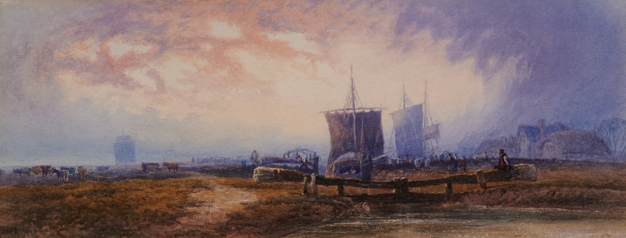 Kilitli kanal sahnesi by Henry Ward