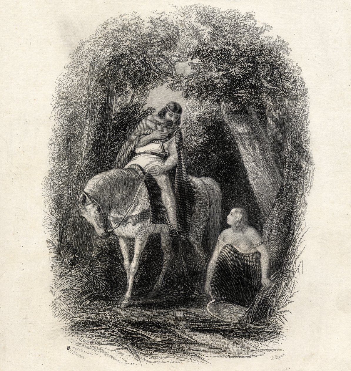 Kral Cormac (d.1138) ve Fair Eithne, J.Rogers tarafından kazınmış, T.Wright